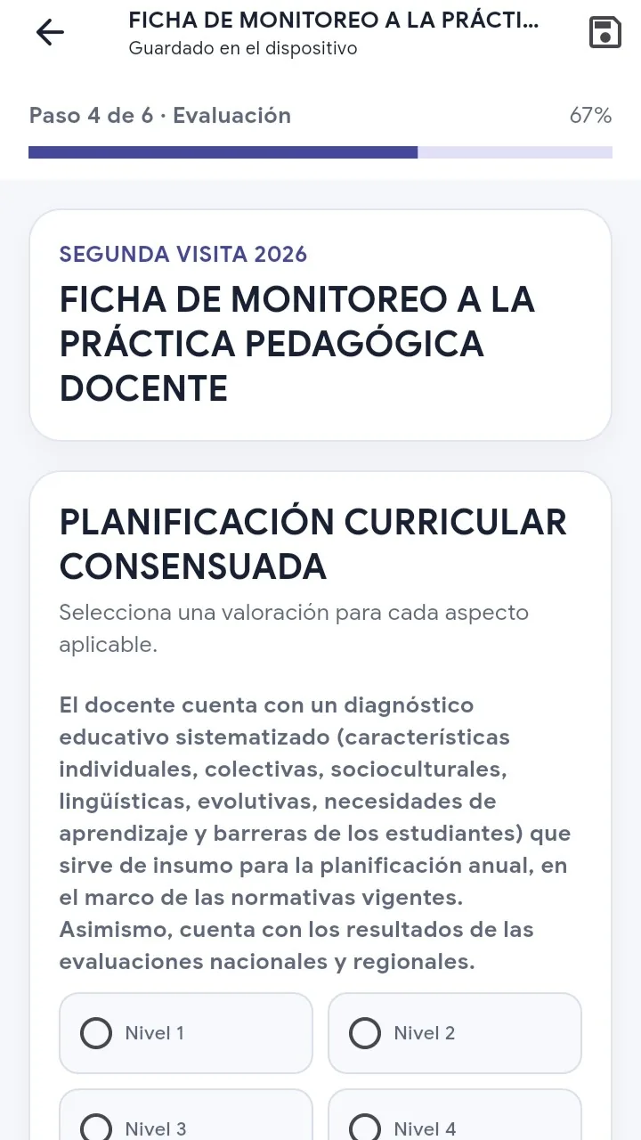 Registro de una ficha desde la aplicación SIAMEP